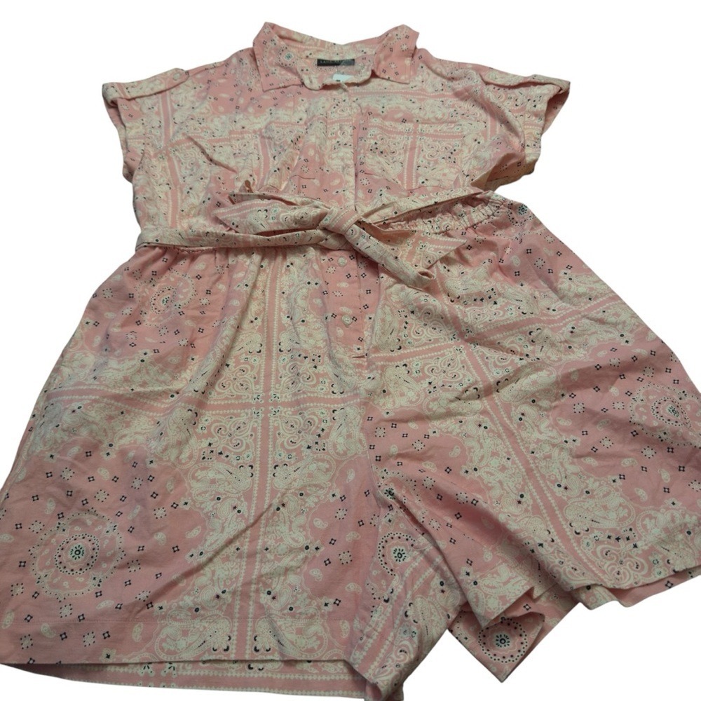 Lane Bryant Paisley Bandana Print Belted Romper Size 16 NWT Summer Resort Wear - Picture 7 of 15